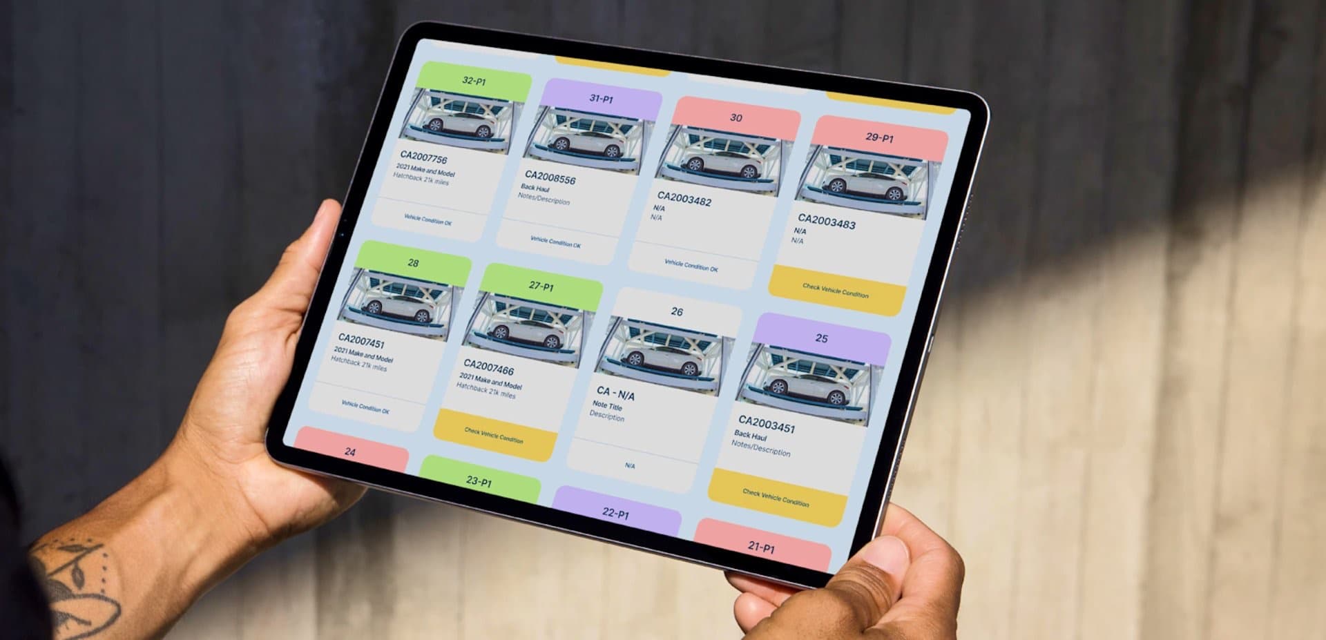 The BlueSkies app on a tablet