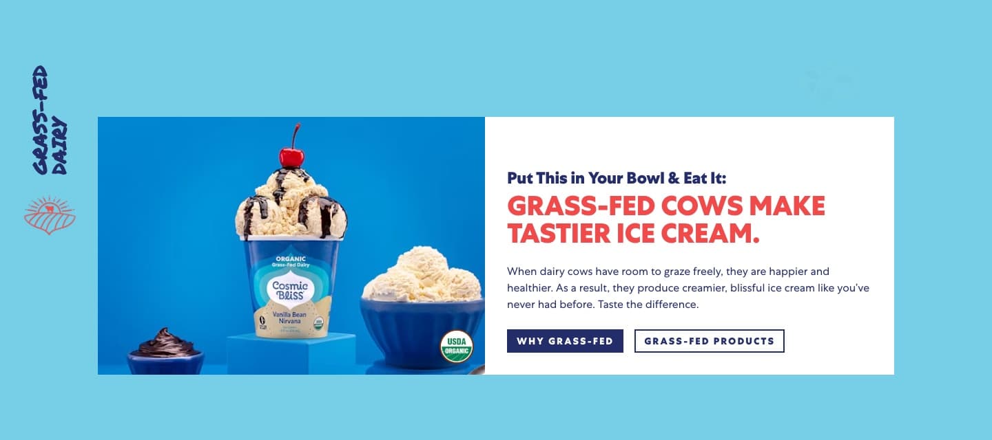 Cosmic Bliss grass-fed ice cream feature