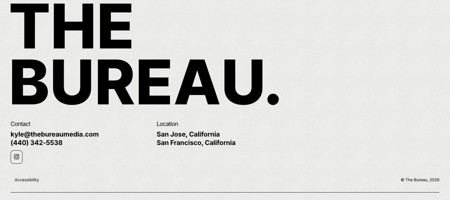 The Bureau oversized wordmark footer