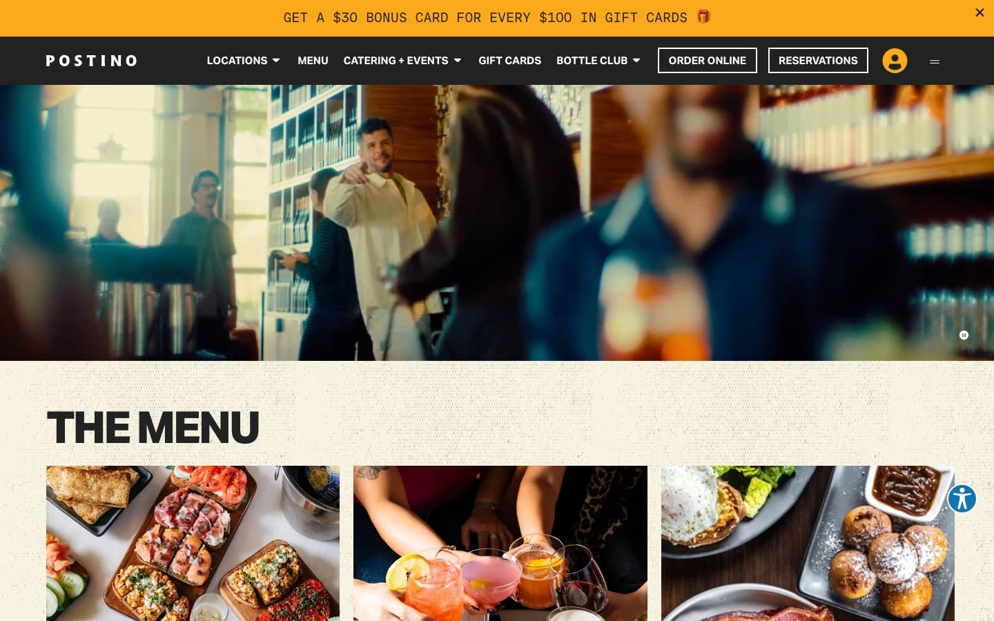 Postino homepage on desktop